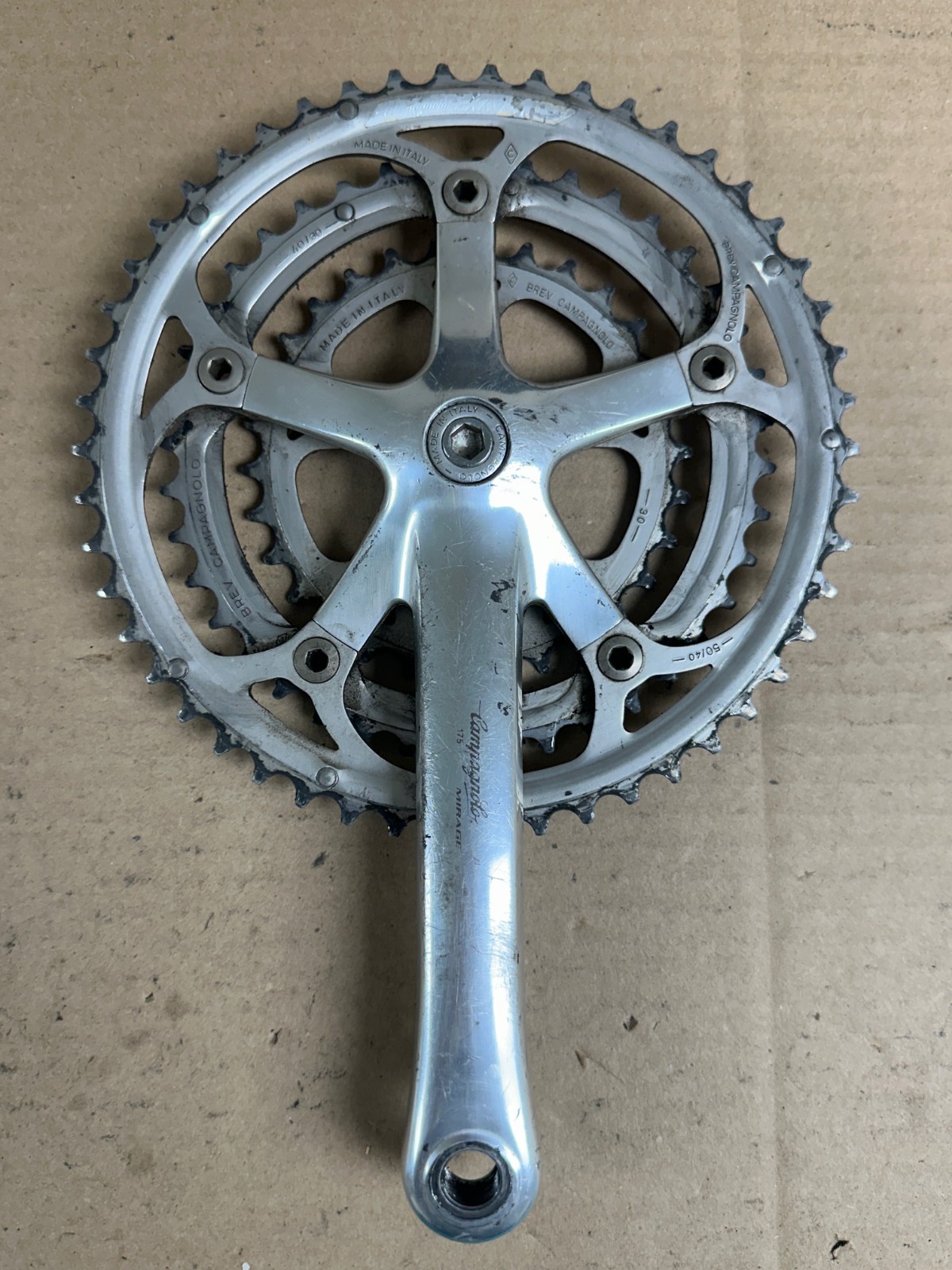 Campagnolo Mirage Triple Crankset, 175mm, 50/40/30 T, with Mirage Bottom Bracket