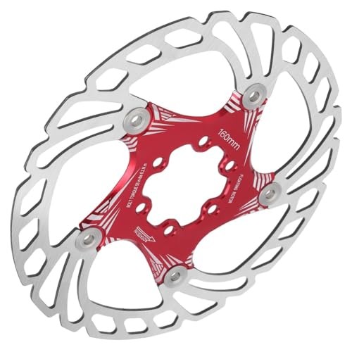 160mm Floating Bike Disc Brake Rotors – Stainless Steel & Aluminum Alloy Red