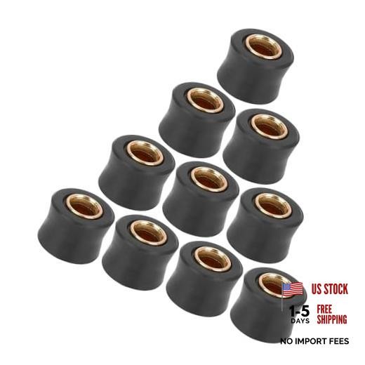 Universal Motorcycle Rear Shock Bush, Plastic,Metal, Black, 10 Pc