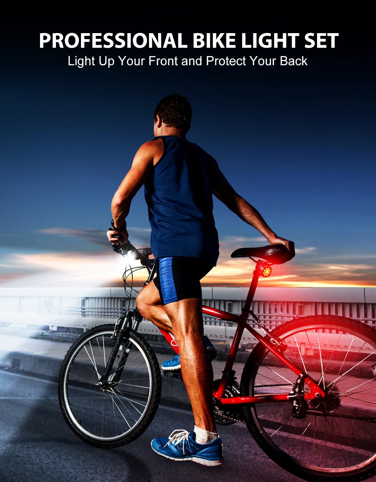 Juego De Luces Para Bicicleta Con Brillo Ajustable E Impermeable De Lujo