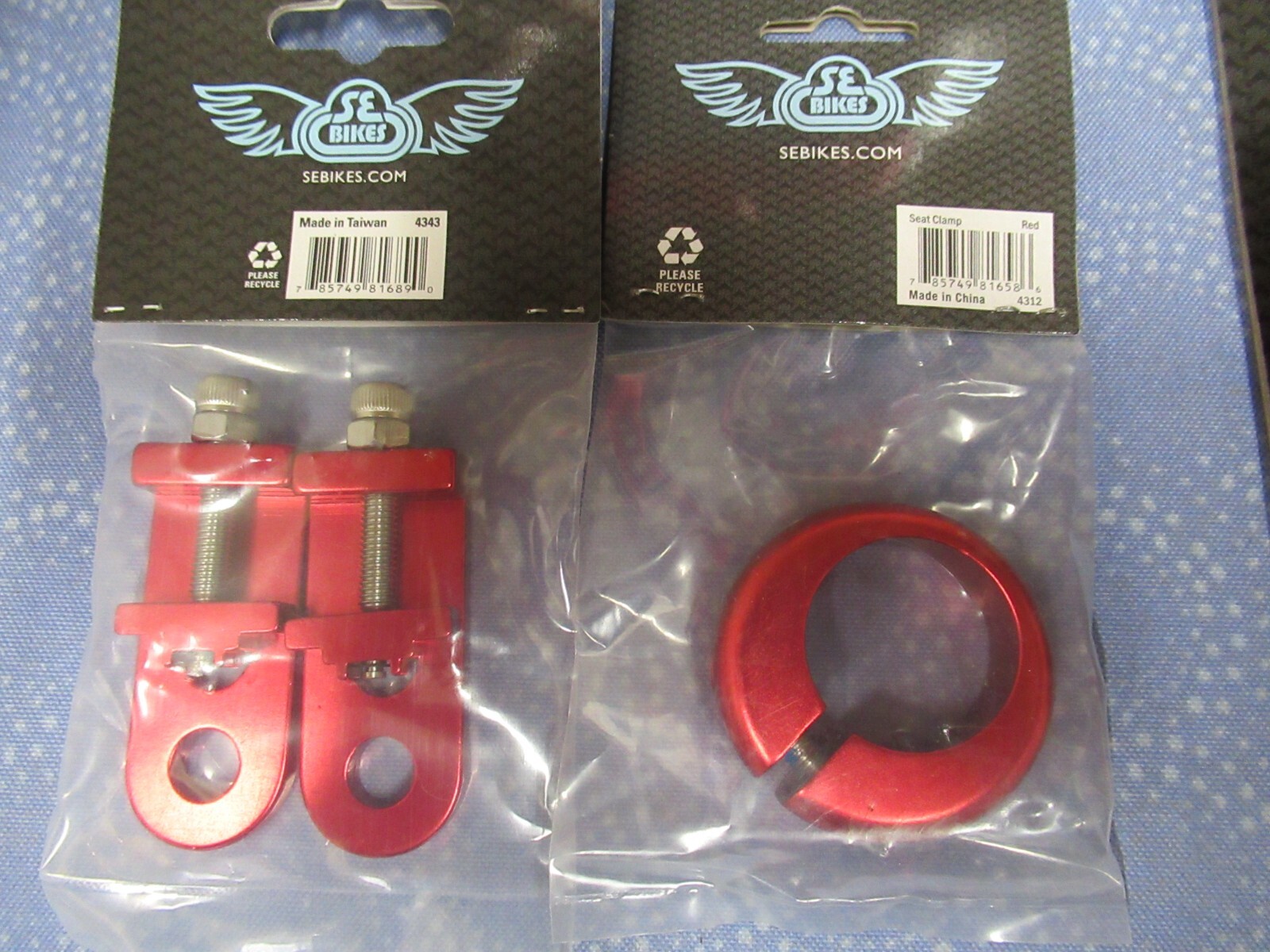 SE Bikes BMX Mix Lot-Pegs, Narler, Eluder Headset, Champ Clamp, Tensioner-Red