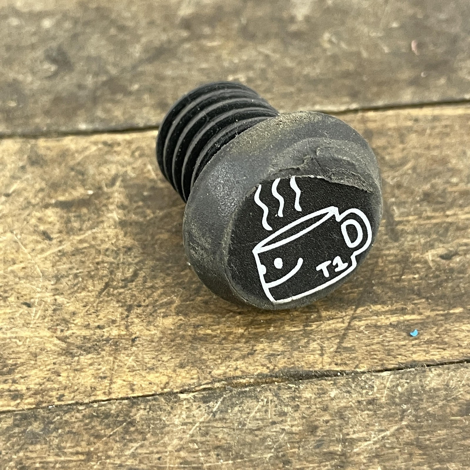 Terrible One T1 BMX Grip Bar End Plug Single Rubber Coffee Cup Logo Black Bike