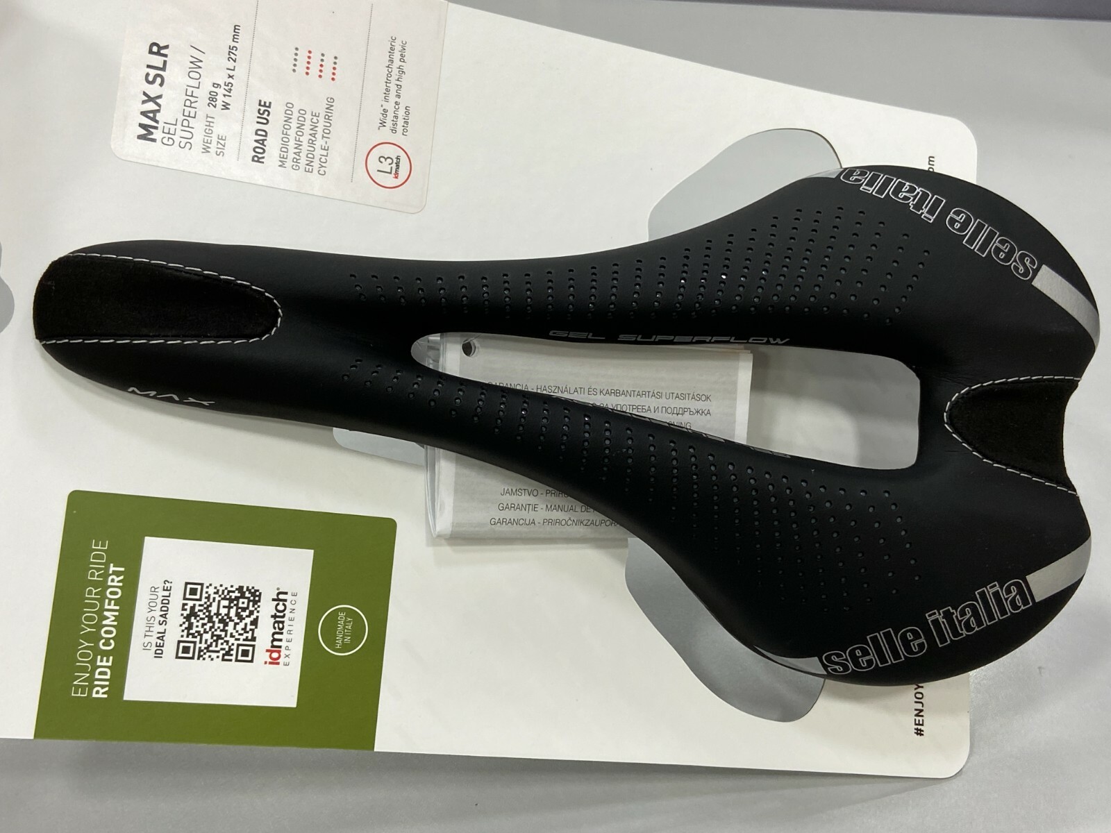 Selle Italia Max SLR Gel Superflow Ti 316 Rail L3 145x275mm Saddle (Black)
