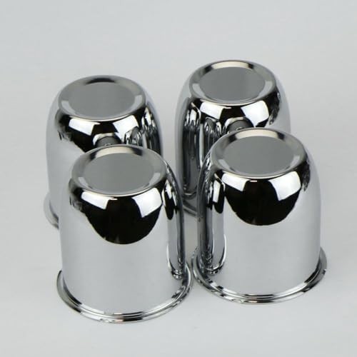 4pcs Push Through Chrome Wheel Center Caps for Trailer Wheel Rims 3.25″ Center