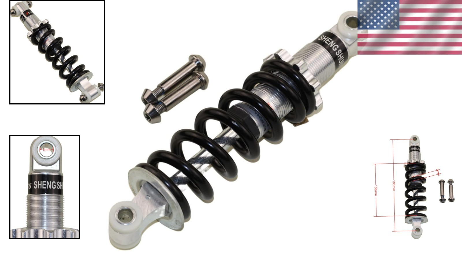 Durable 190mm Rear Shock Suspension Spring for Electric Bike & Minimoto