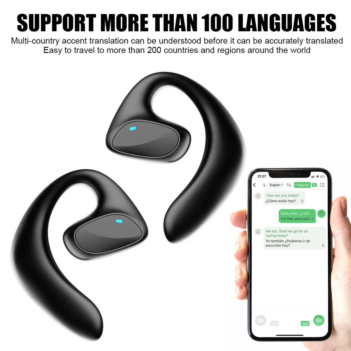 Translator Earbuds Wireless Bluetooth Two Way Translator Device 144 Languages M8
