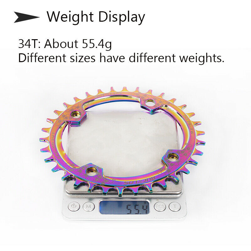 32T 34T 36T 38T Chainring Round Oval Mountain Bike 104BCD Narrow Wide Chain Ring