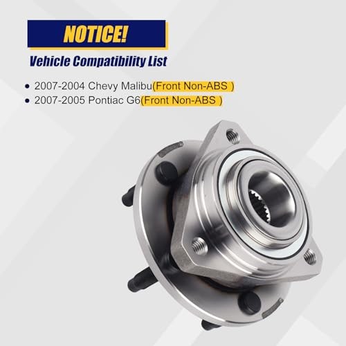 513215 2pcs Front Wheel Bearing and Hub Assembly Compatible with 2007-2004