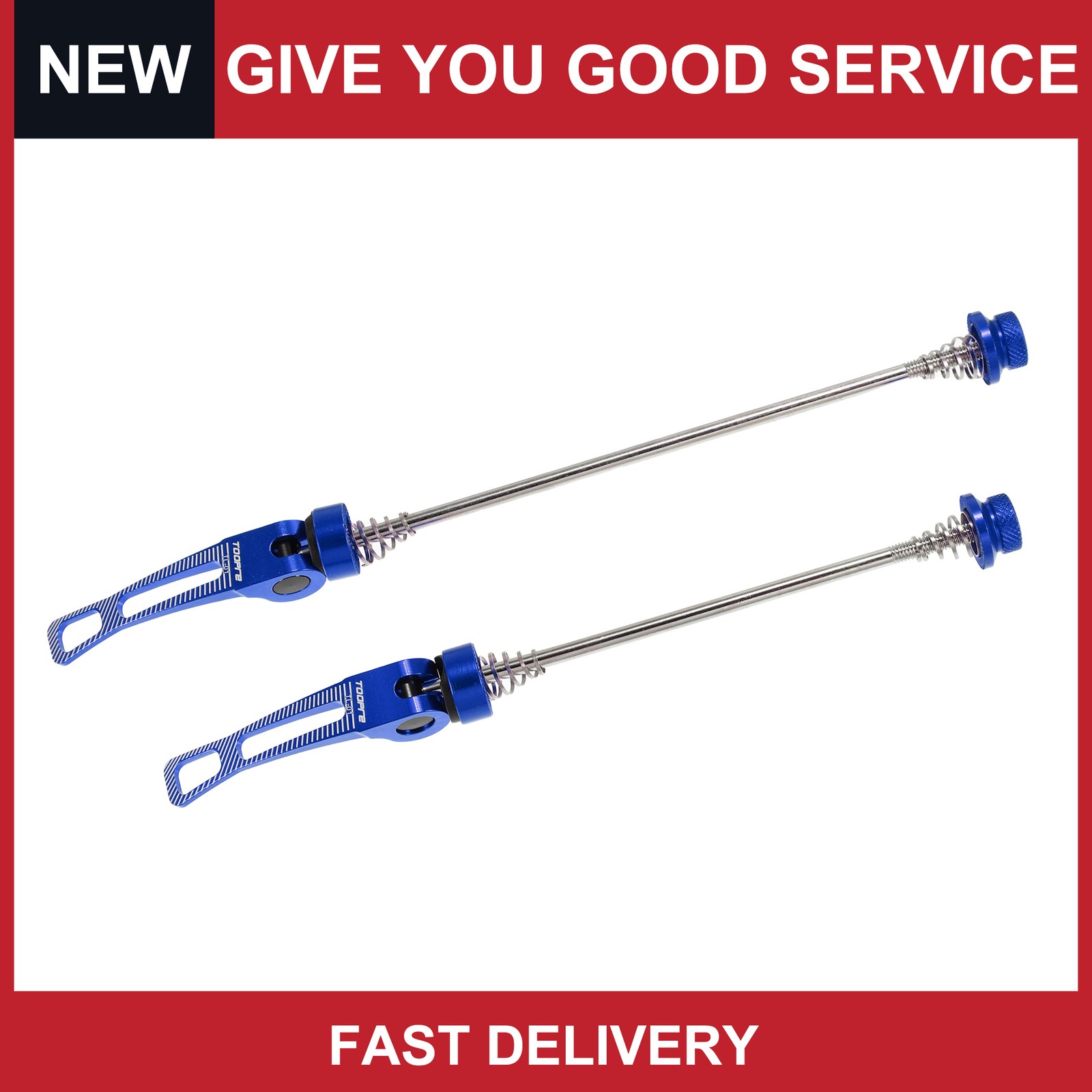 1Pair Front Rear Bicycle Skewers Quick Release Axles Skewers M5 x 0.8 Blue