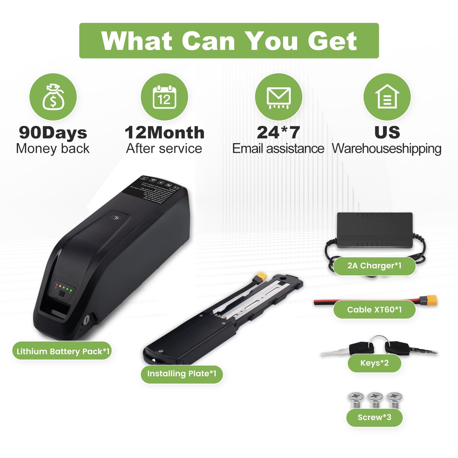 48V 15Ah Ebike Lithium ion Batter For 100W-1000W Motor Electric Bicycle Hailong