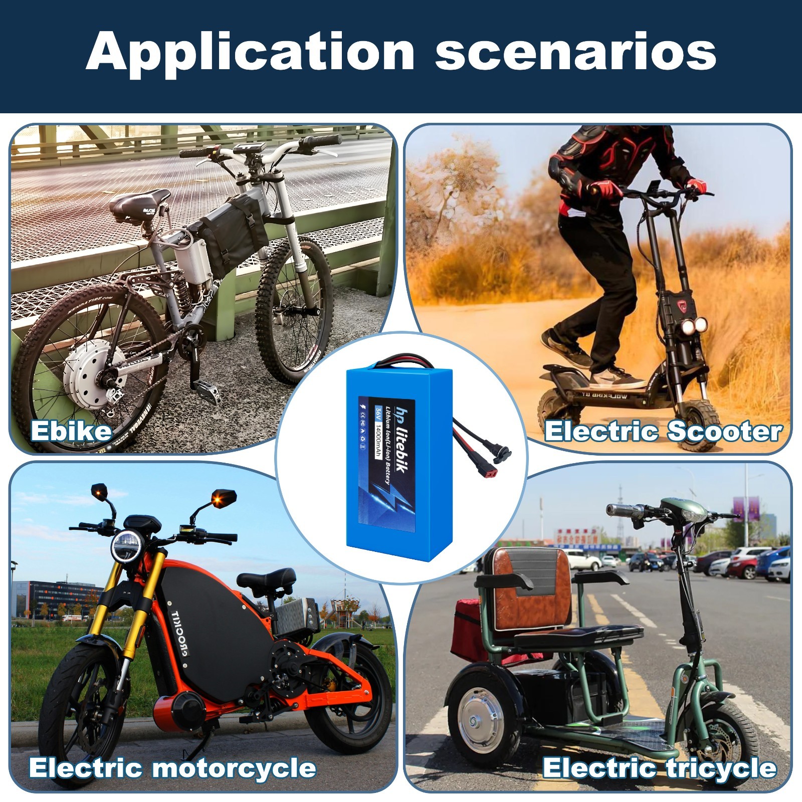 36V Ebike Li-ion Battery 36V 14Ah electric bicycle lithium battery 750W Motors