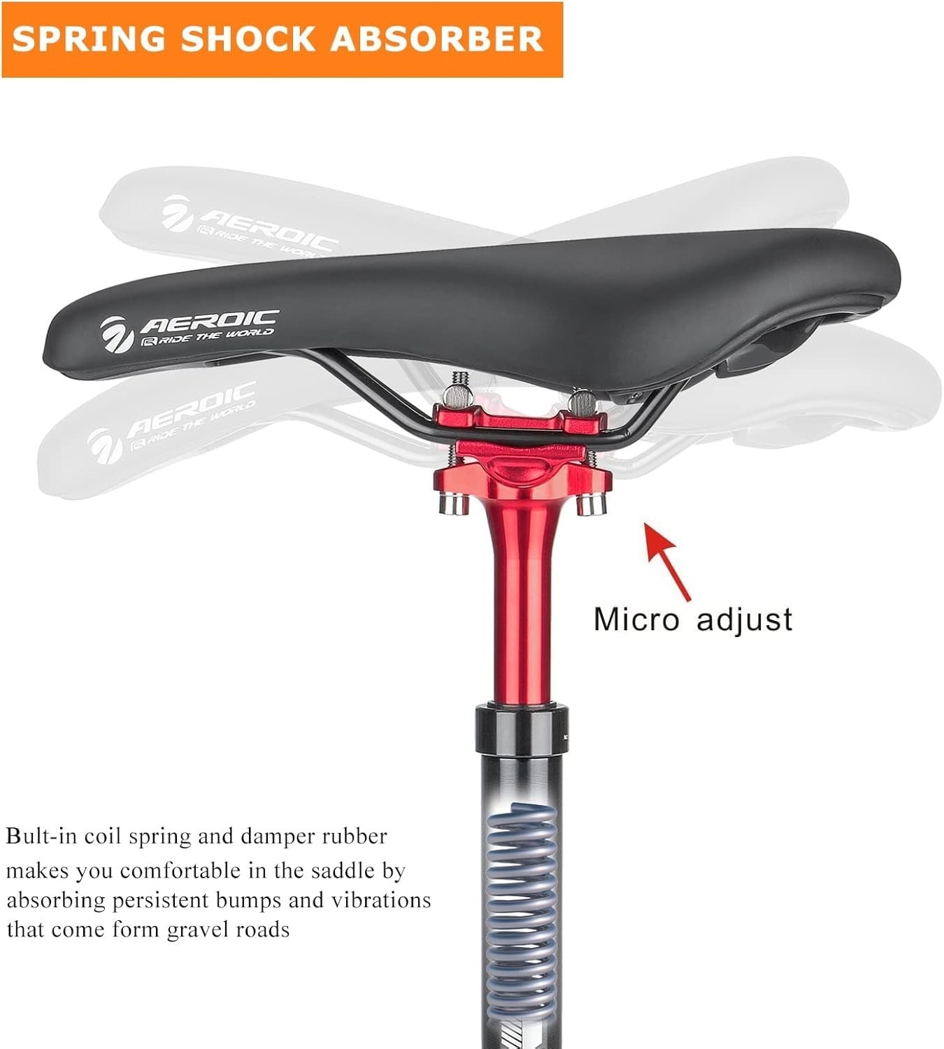 Suspension Seatpost for Bicycles – 27.2/30.9/31.6 X 400mm Shock Absorbing Bik…