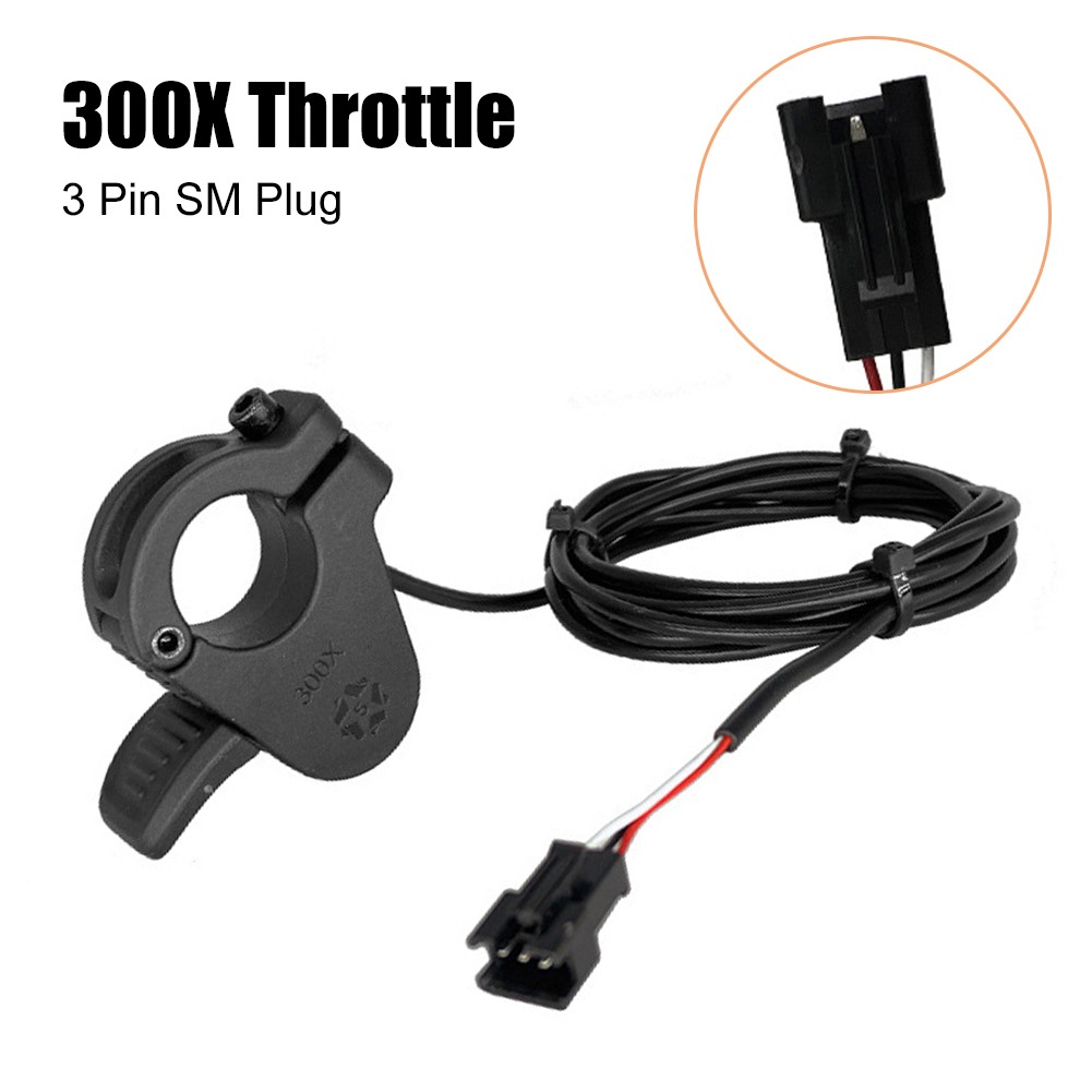 eBike Thumb Throttle 300X 3Pin 24V-72V Right/Left Hand Throttle SM/WP Plug Parts