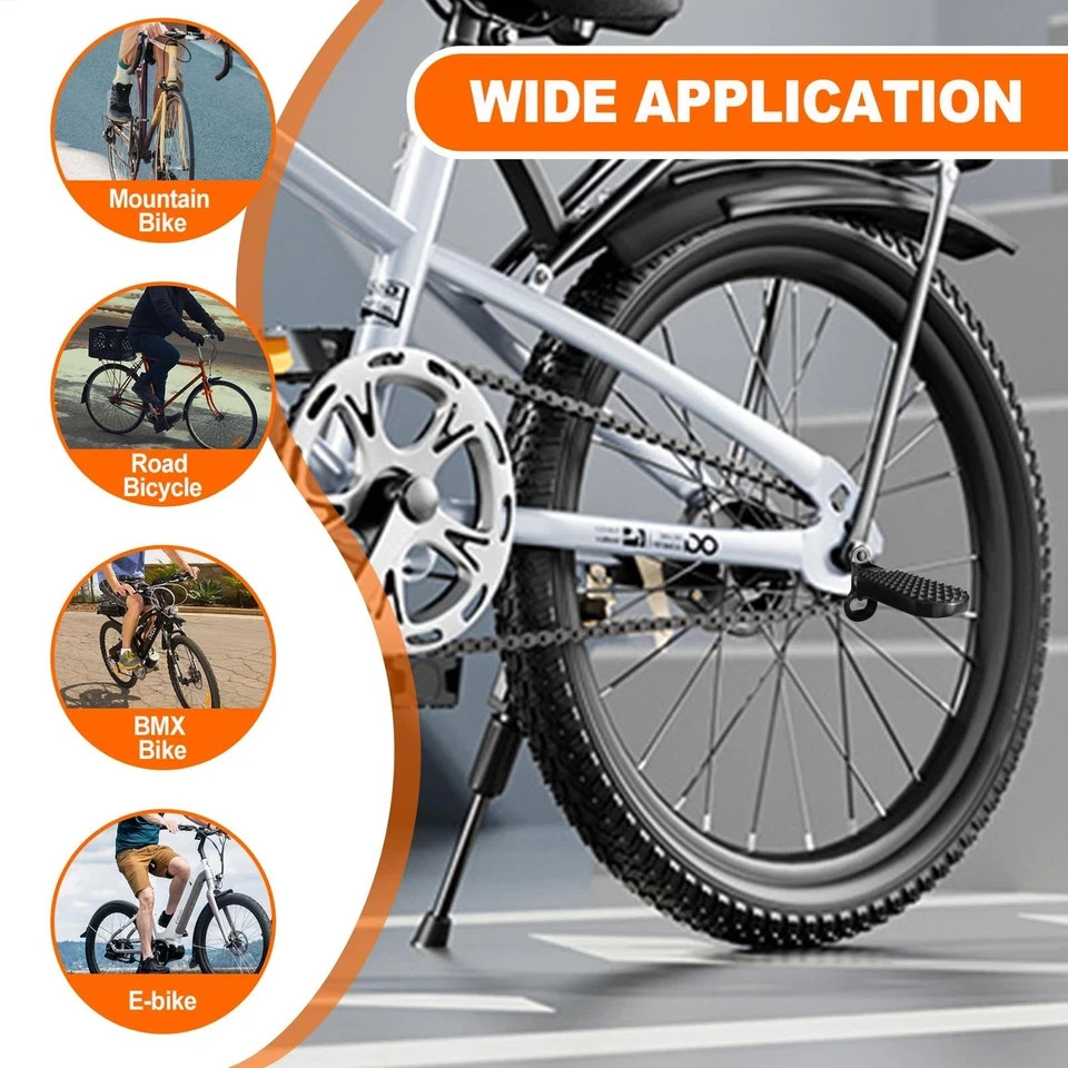 1 Pair Mini Folding Bicycle Rear Foot Pegs for Mountain Bike E-Bike