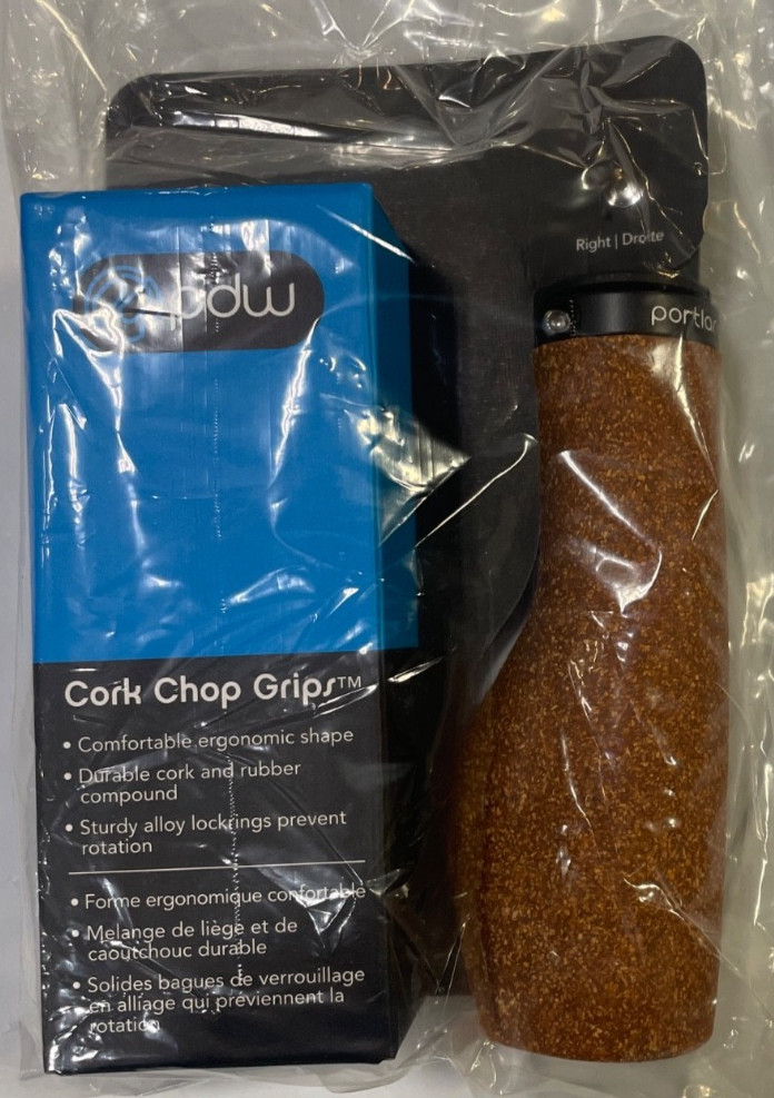 PDW Cork Chop Cork and Rubber Compound Ergo Grips, Natural