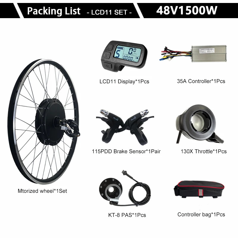 48V 1500W Electric Bicycle Hub Motor Wheel 20-29inch 700C 135-142mm Dropout