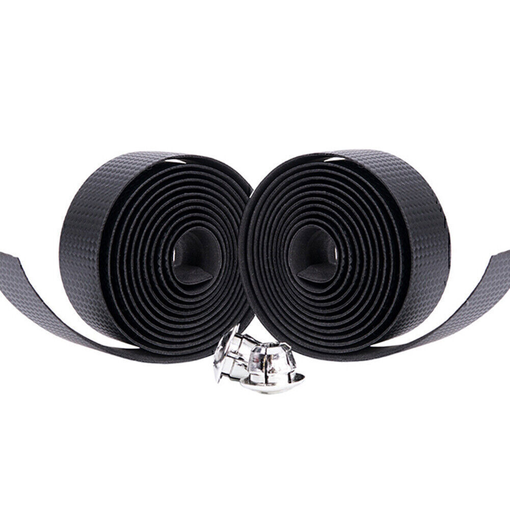 Bicycle Handlebar Strap Carbon Fiber Grain Leather Shock Absorb Handlebar Wraps