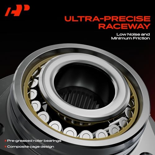 2 x Front Wheel Bearing and Hub Assembly with 6-Lug 2Pc For RWD 2-Wheel ABS