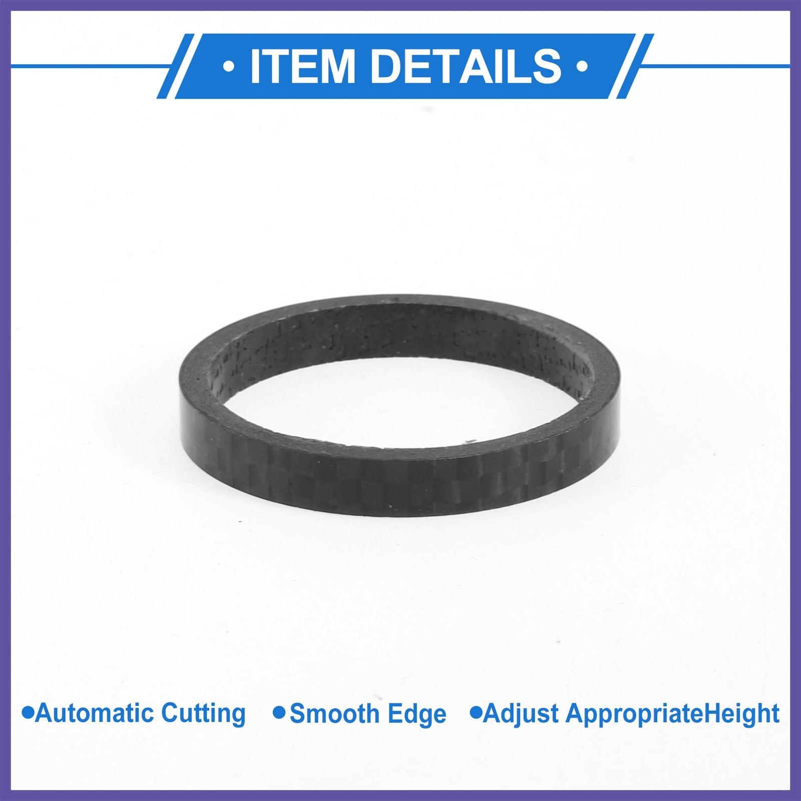 Bicycle Headset Spacers 5mm 31.8mm 1-1/4″ Carbon Fiber Gloss Black