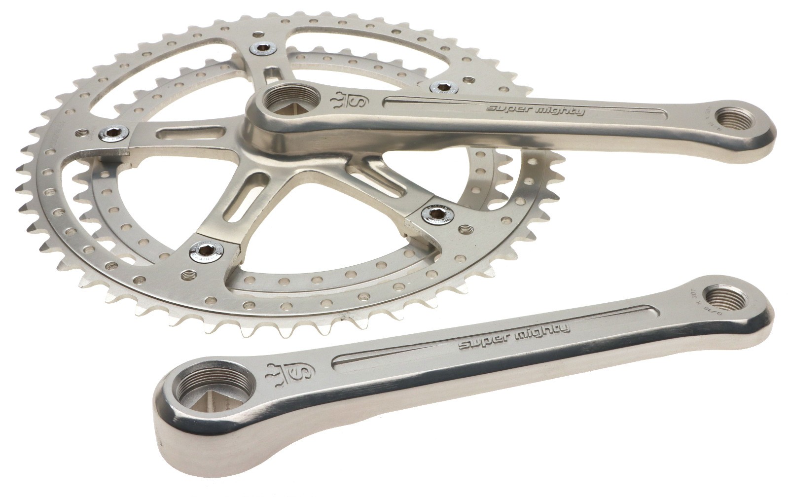 Sugino Super Mighty Crankset 8 Speed 170mm Silver 52/42 NOS NEW Vintage