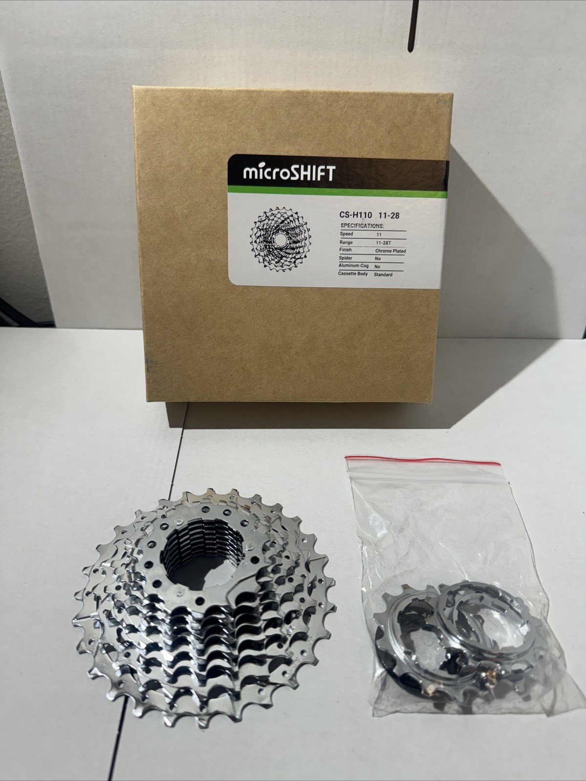 microSHIFT H11 11-Speed Cassette 11-28t Silver Steel Chrome Plated New In Box