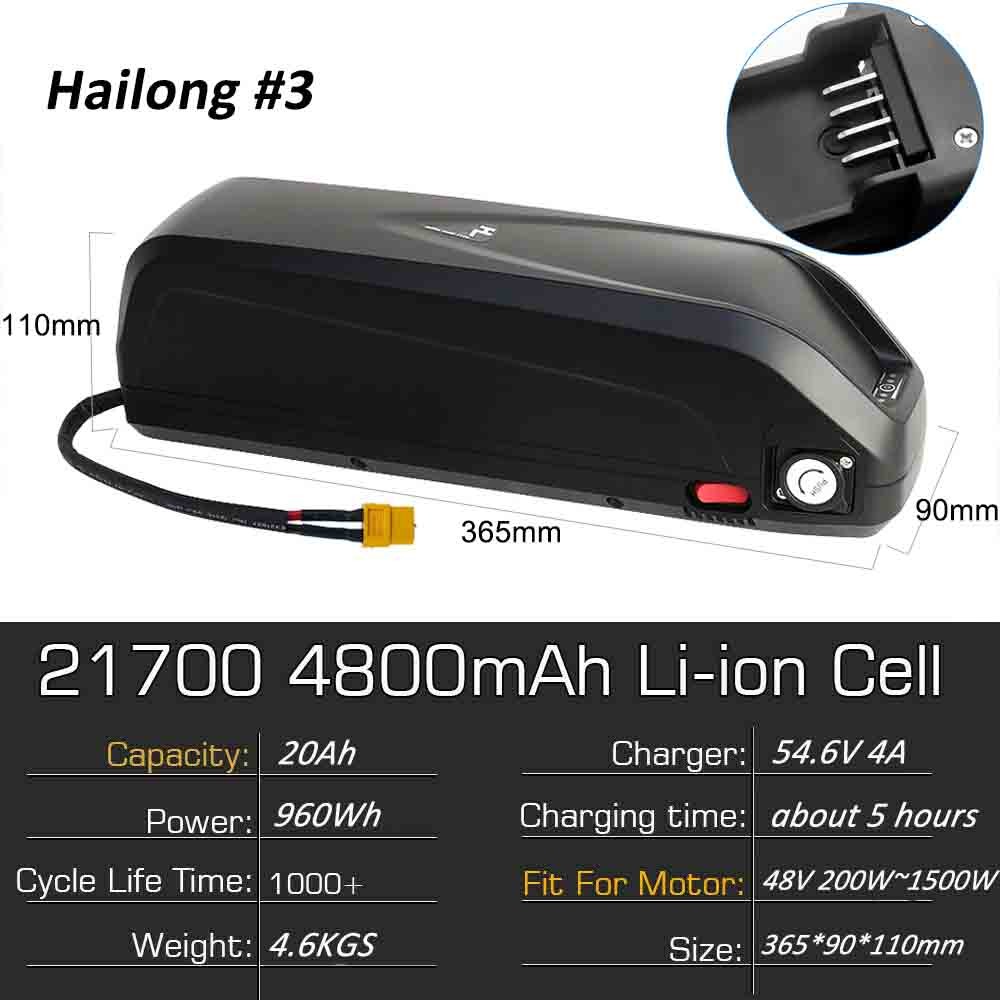 48V 20Ah 750W 1000W 1500W Ebike Battery Hailong Lithium Battery for Bafang