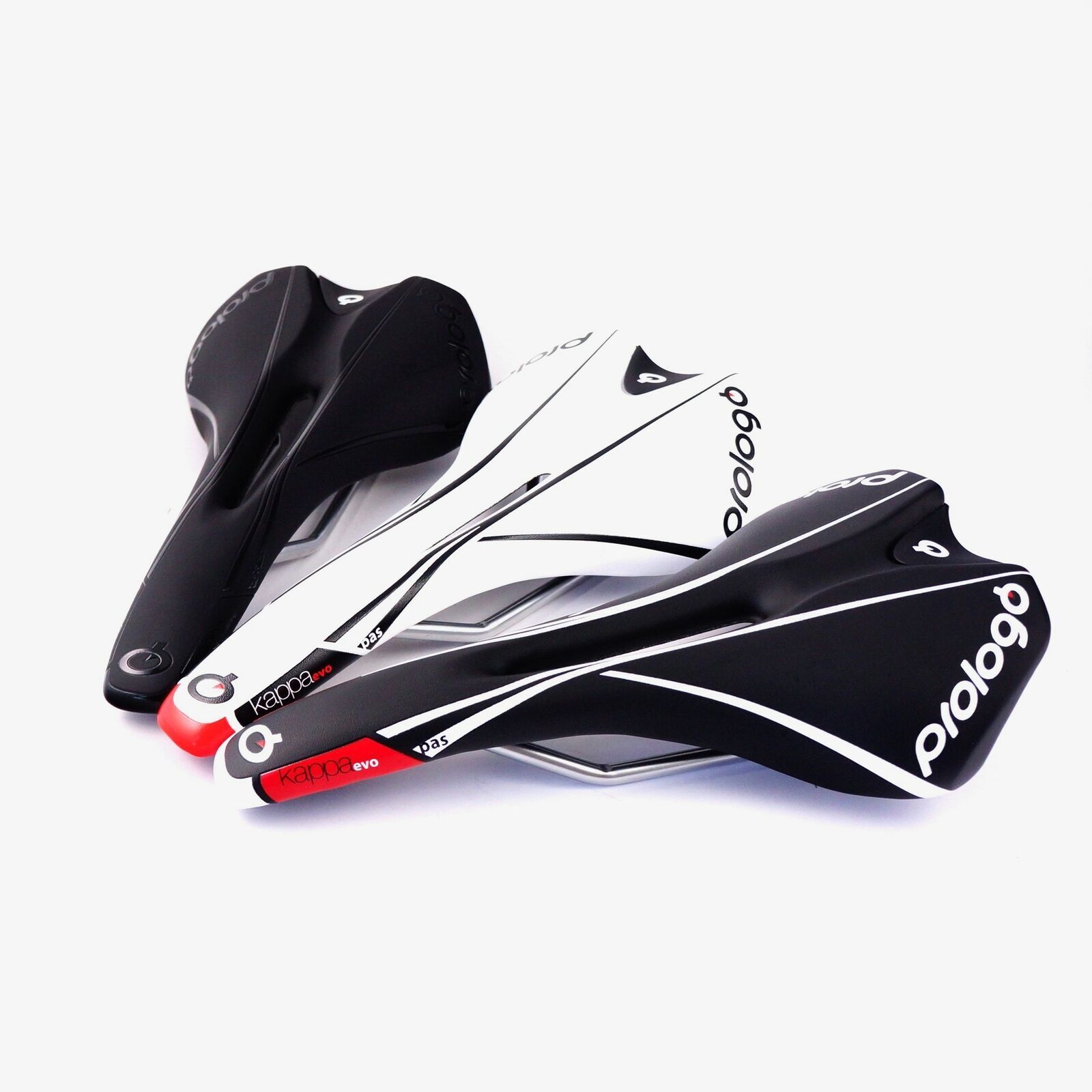 Prologo Kappa EVO Pas T2.0 Rail Bicycle Saddle – Black/Black&White/White&Black s