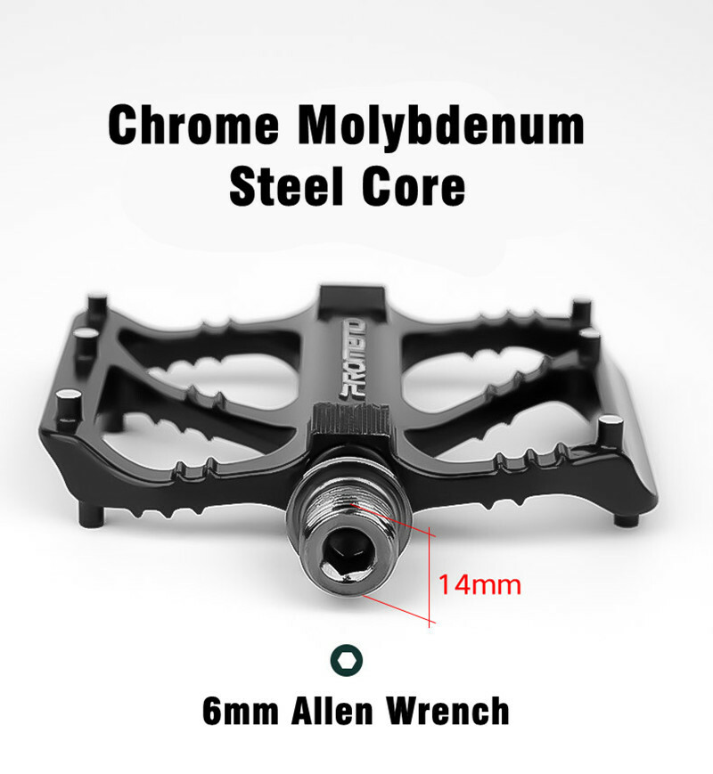 PROMEND Folding Bike Pedals Quick Release MTB Road Bicycle Flat Pedals 3 Bearing