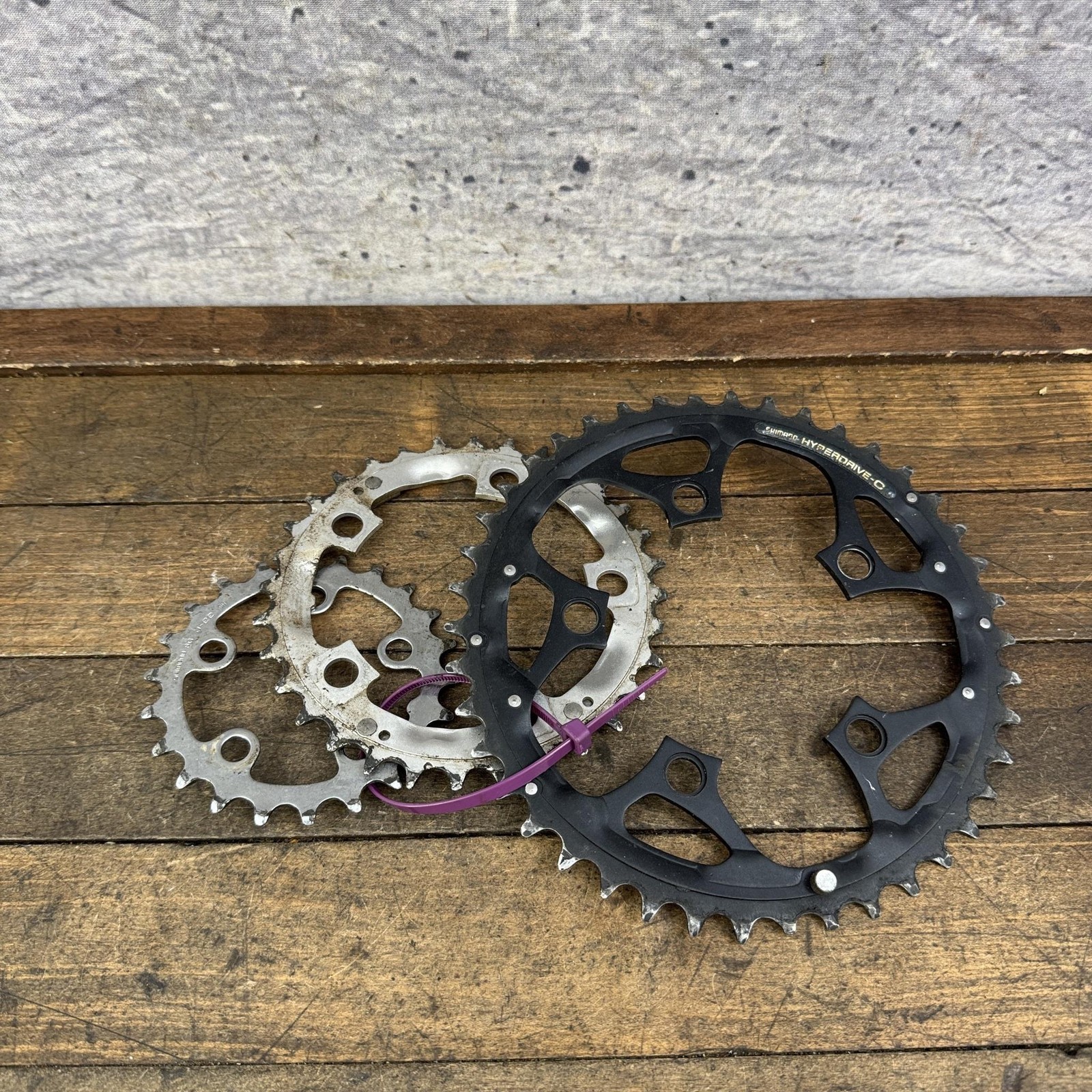 Vintage Shimano Deore Chainring Set 94 BCD Hyperdrive-C SG Triple 90s MTB