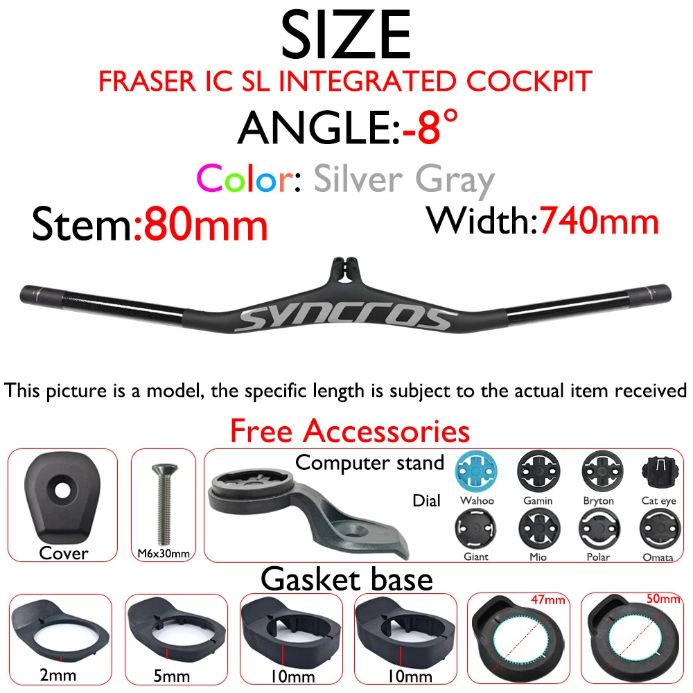Mountain Bike Carbon Integrated Handlebar with Stem Angle -8/-17/-25 Degree