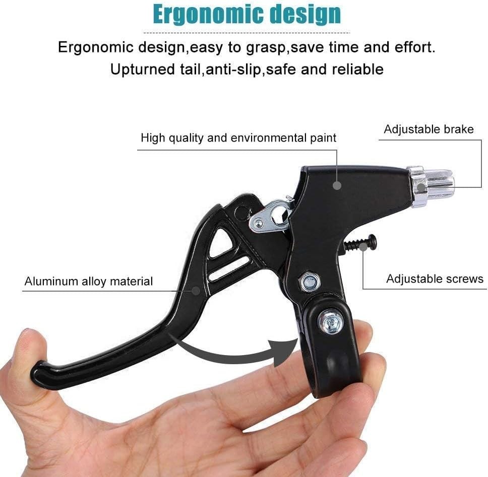 Ambidextrous Bike Brake Levers for Mountain & Road Bikes – Black & Sturdy