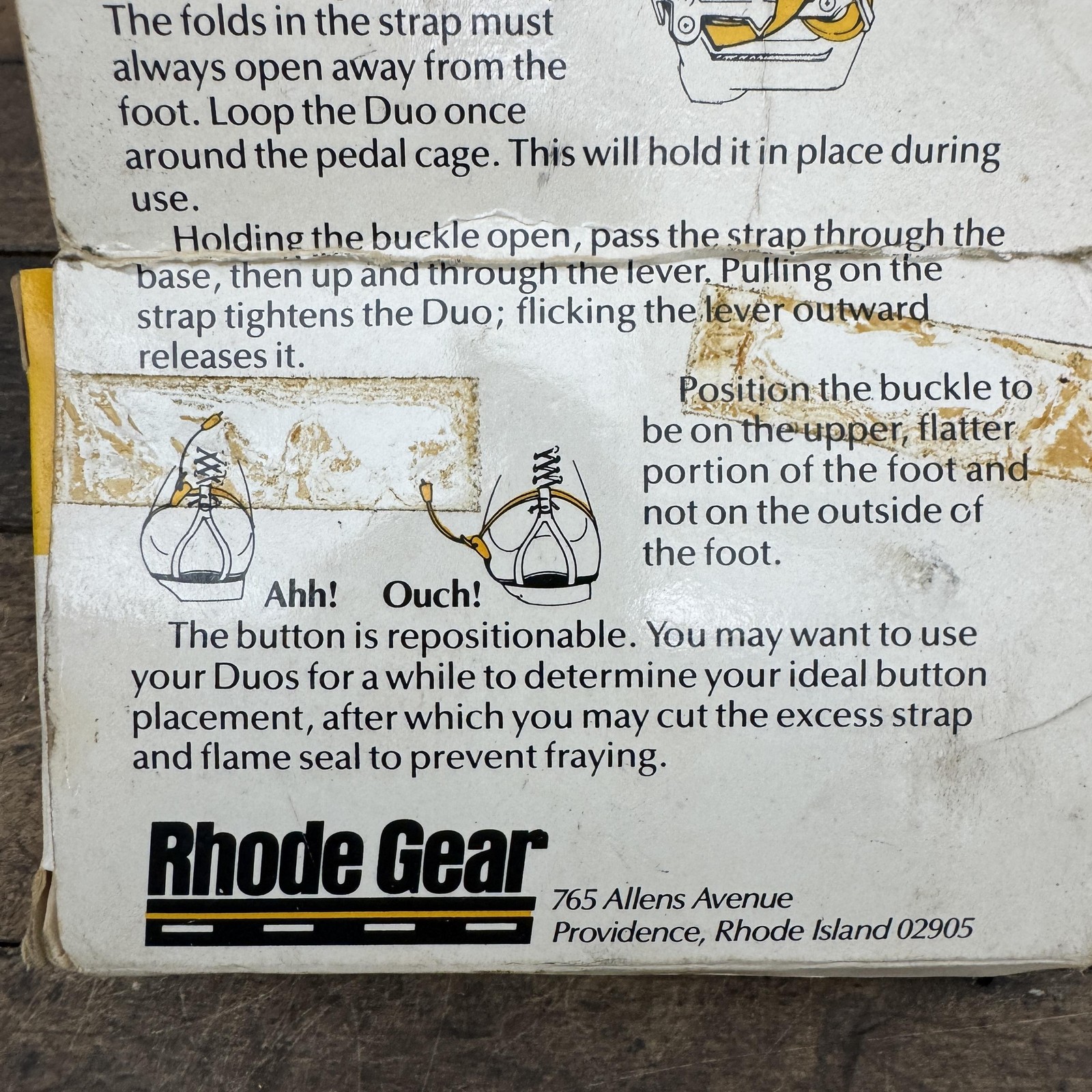 Vintage Rhode Gear Duo Pedal Strap System Cycling Toe Straps Black 50g