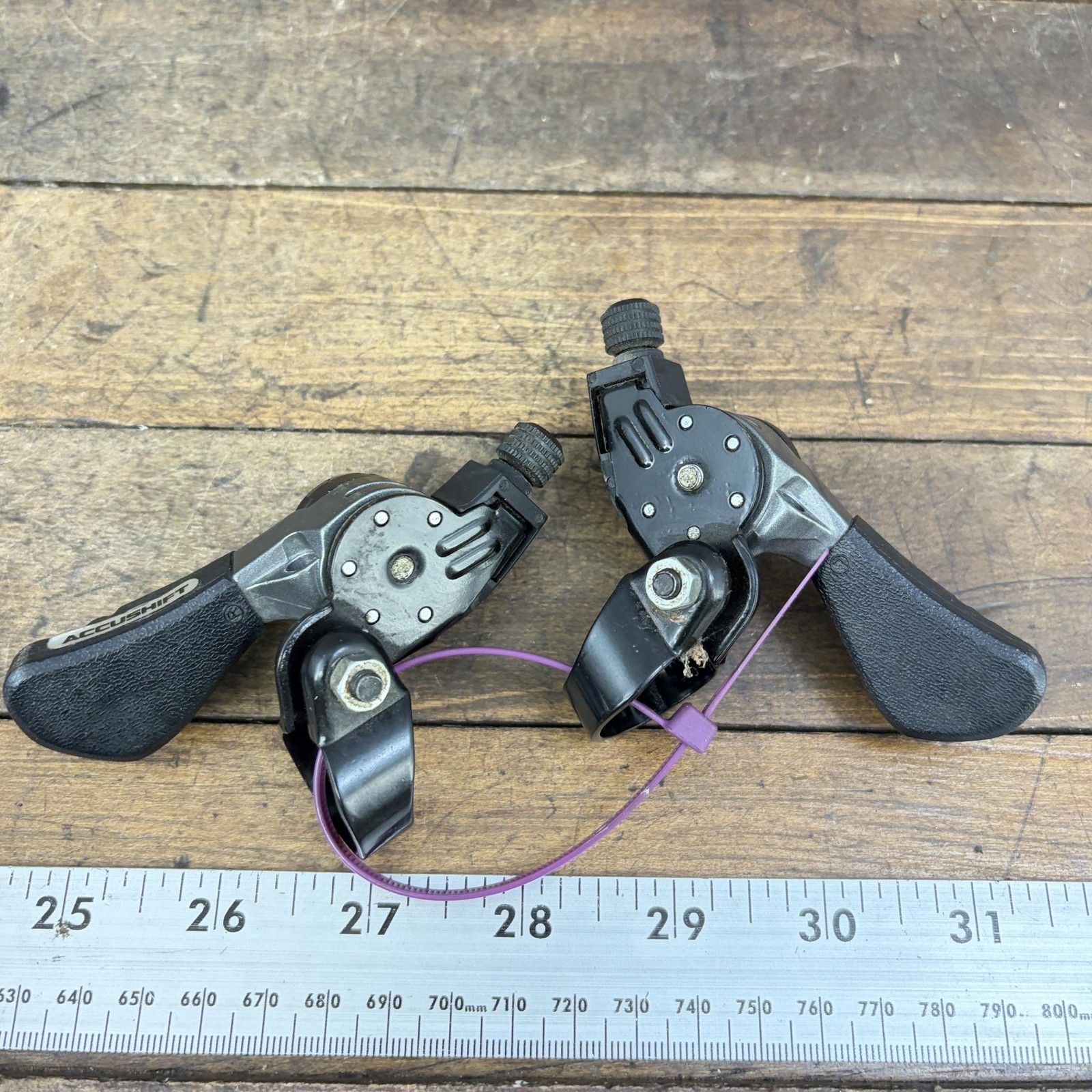Vintage SunTour XC AccuShift Thumb Shifter Black 6 Speed Set MTB 6s Japan