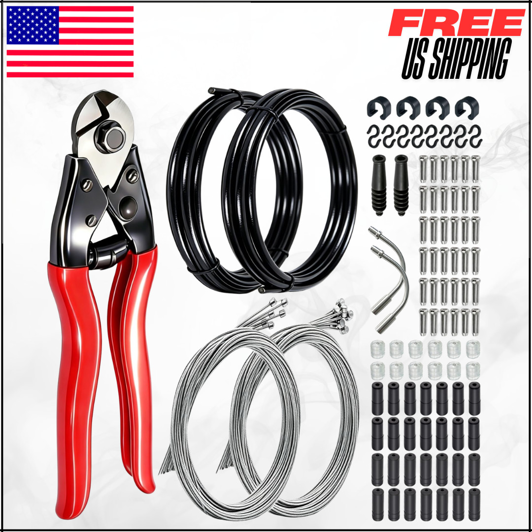 Stainless Steel Wire Cutter Universal Bicycle Brake Shifter Cable Kit 107PCS