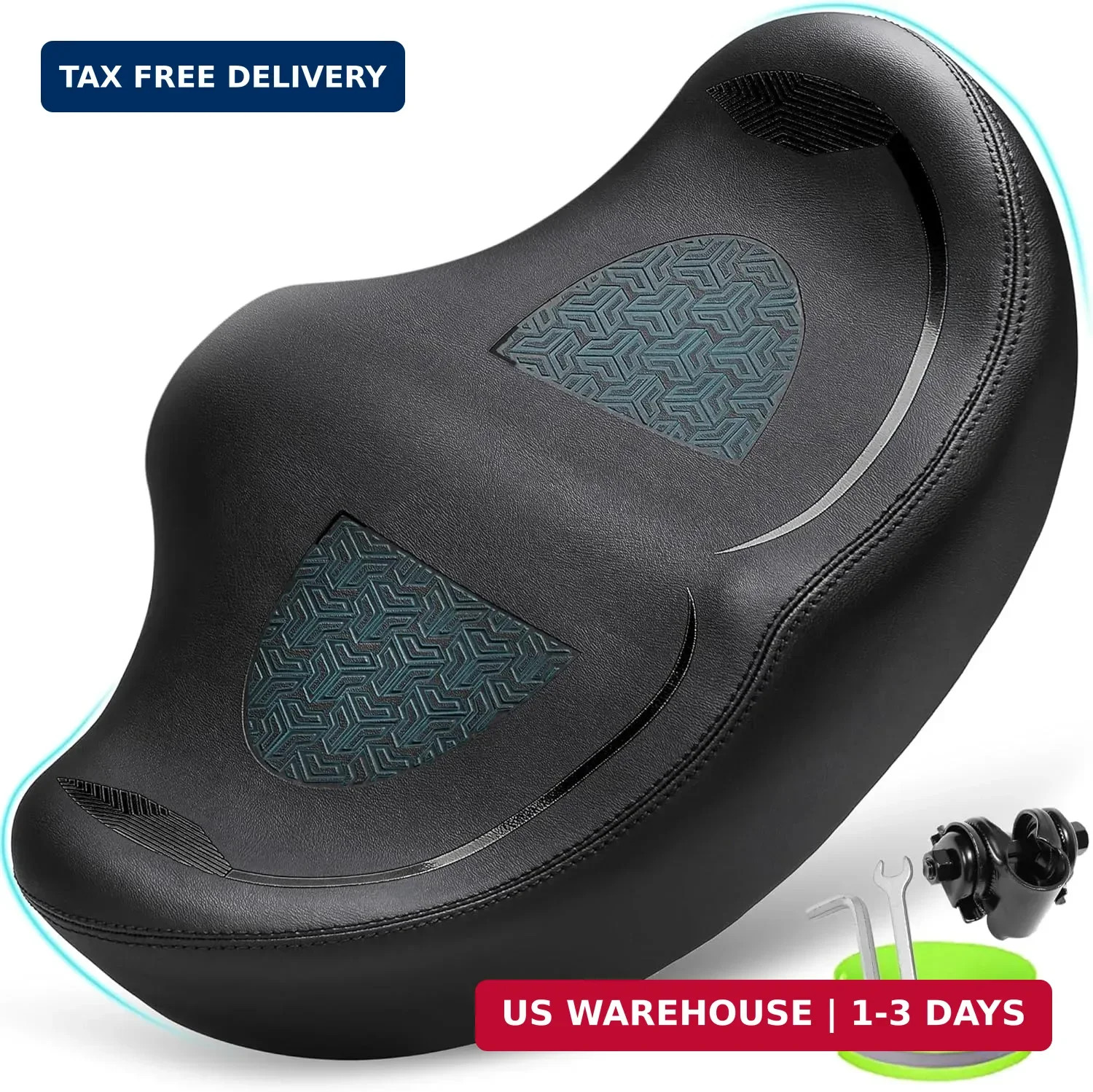CDYWD Noseless Oversized Bike Seat for Men Women Comfort, Extra Wide Padded Bicy