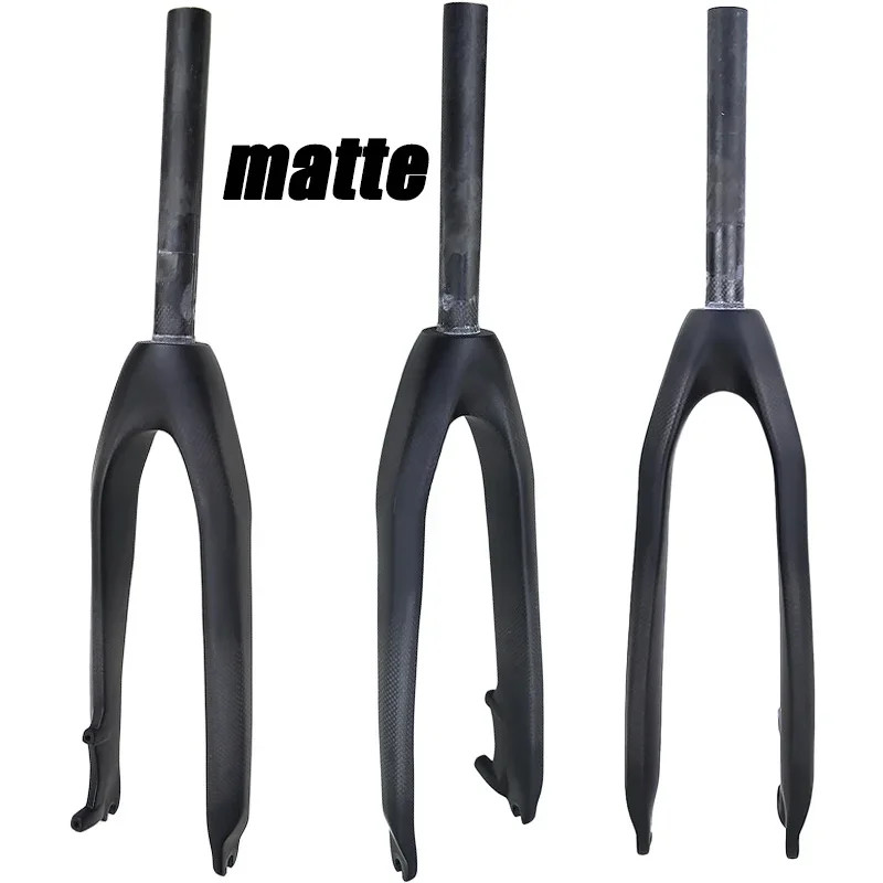 Carbon Fiber Folding MTB Front Fork 20 24er Straight Tapered Tube Disc Brake
