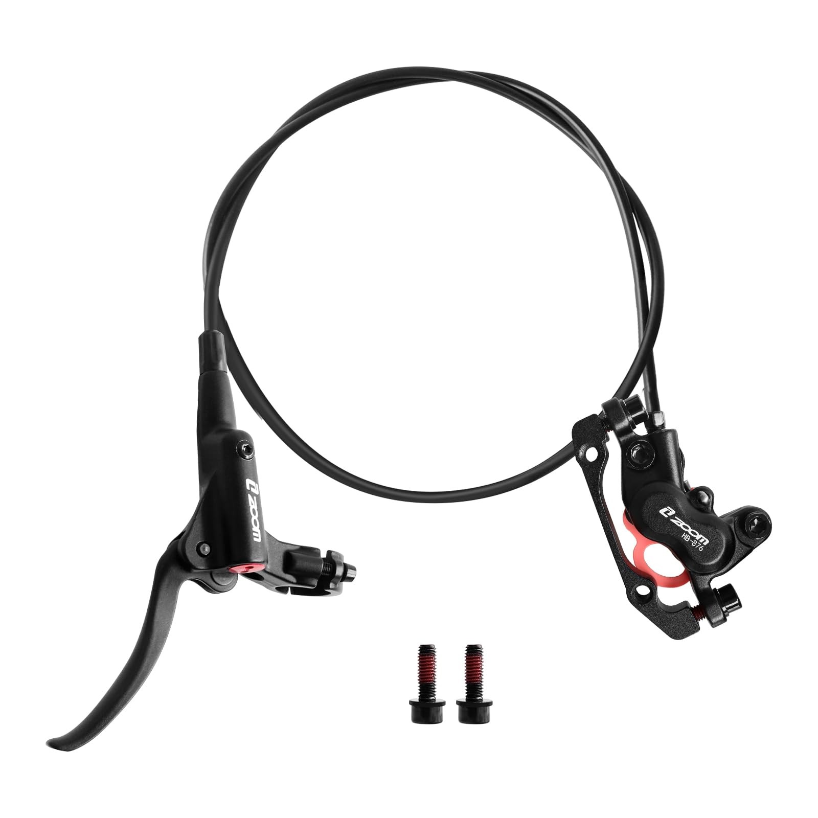 Z00M HB876 4-Pistons Hydraulic Disc Brake Set, MTB Front Brake-Black