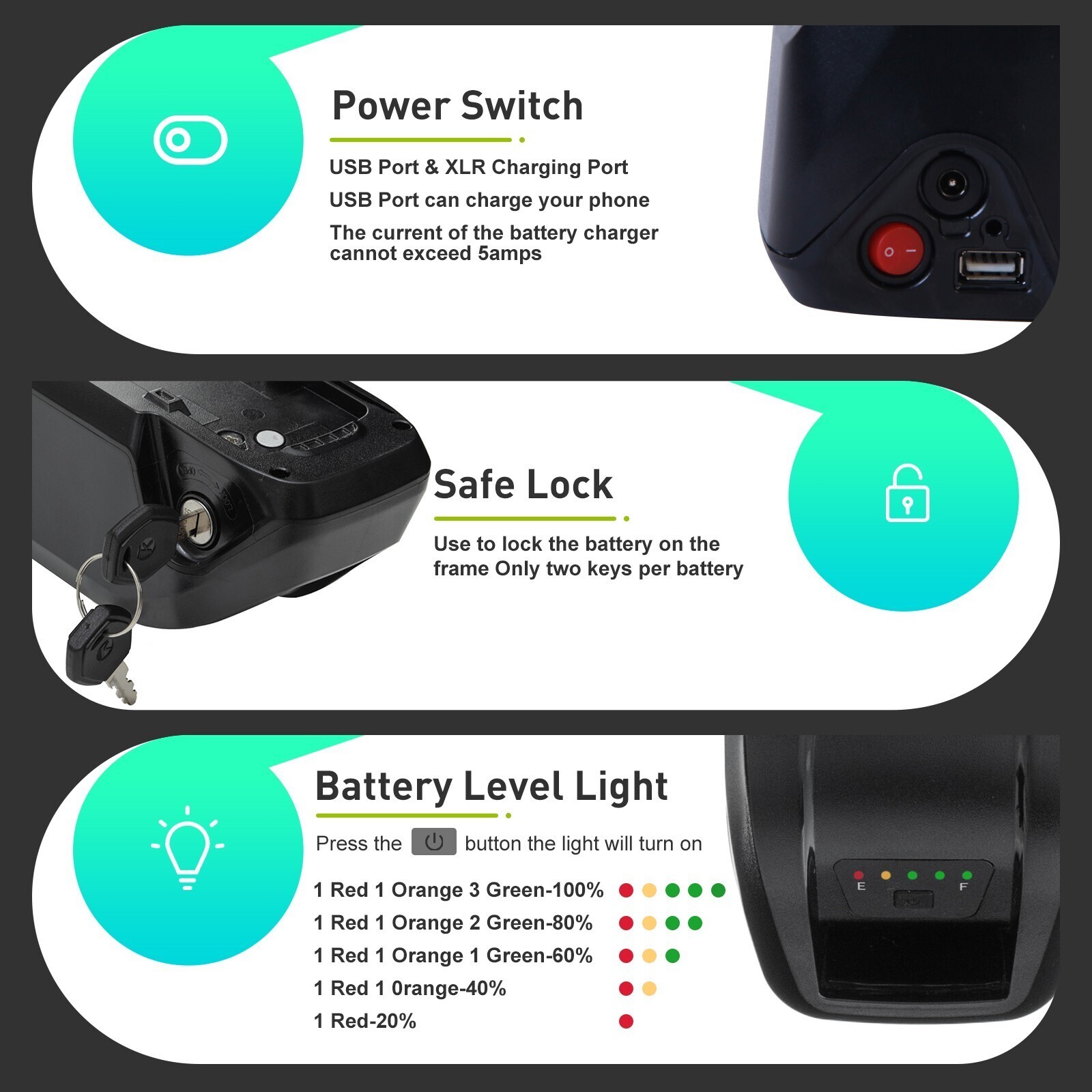 Hailong ebike battery 52V 20Ah 200W~2000W Electric Bicycle Bike Li-Ion Battery