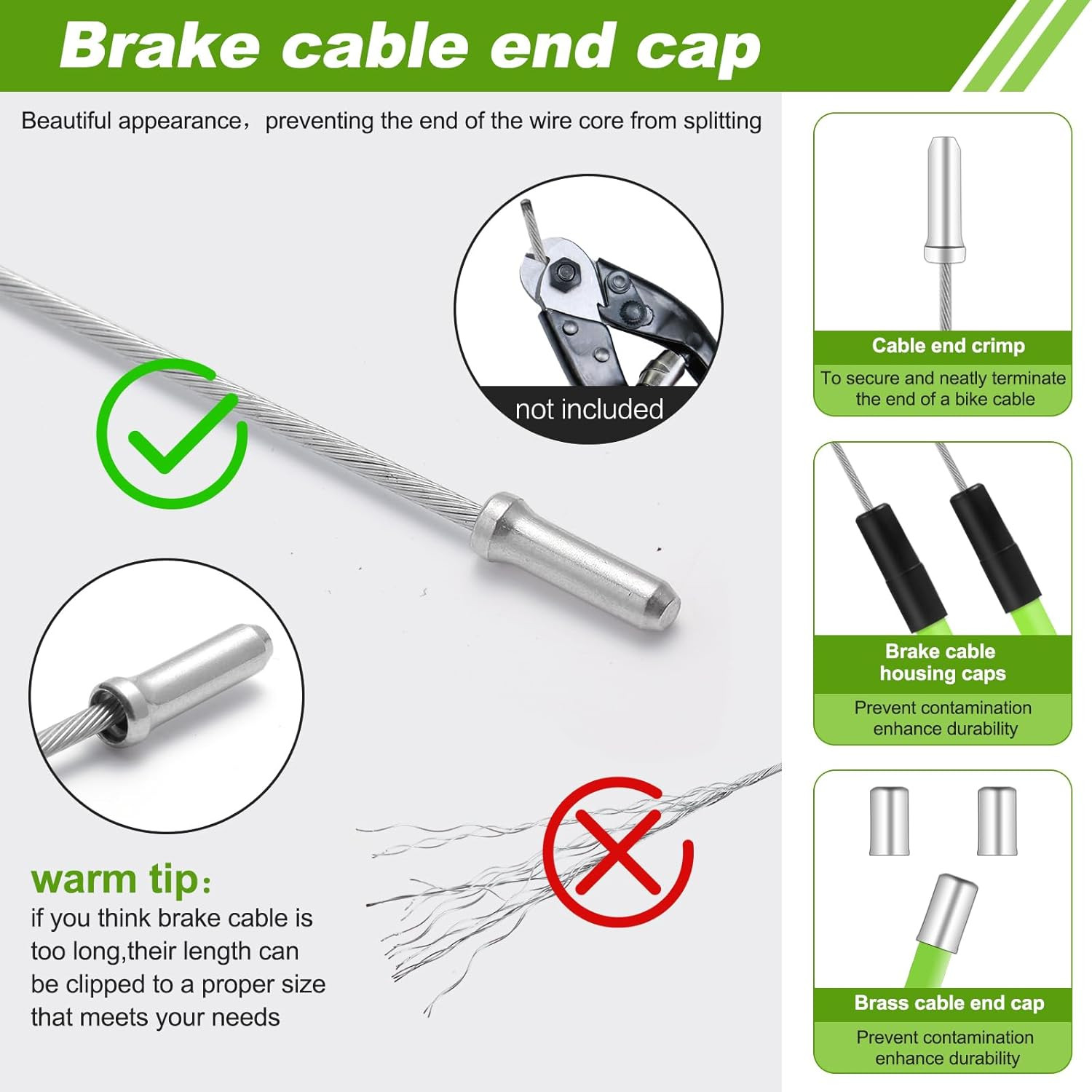 BMX Gyro Brake Cable Set with Rotor for 20″ Bikes Front Rear Kit