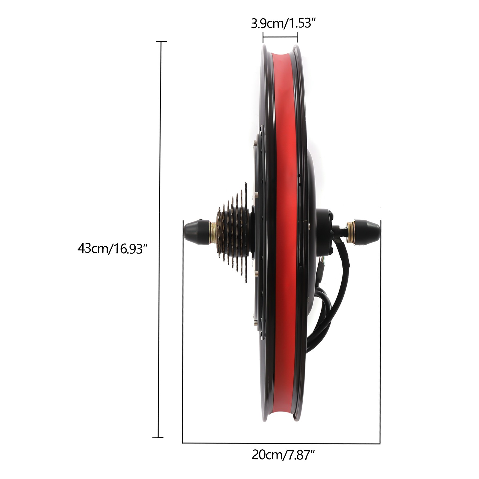20 Inch Electric Bicycle Rear Wheel Hub Motor E-Bike Conversion Kit 2000W 560rpm