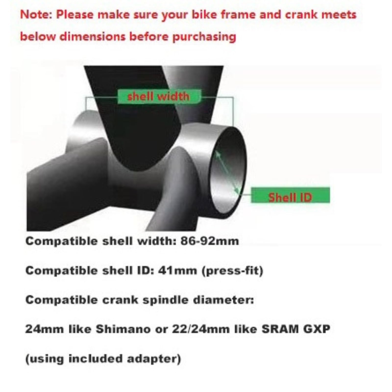 BB90 / BB92 Press Fit Ceramic Bearing BB Bottom Bracket for 24mm (Shimano) or…