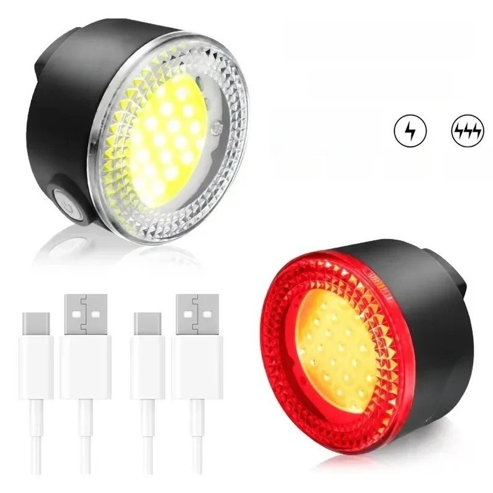COB Bicycle Light Set 500 Lumens 4 Modes USB Rechargeable Lightweight 26g