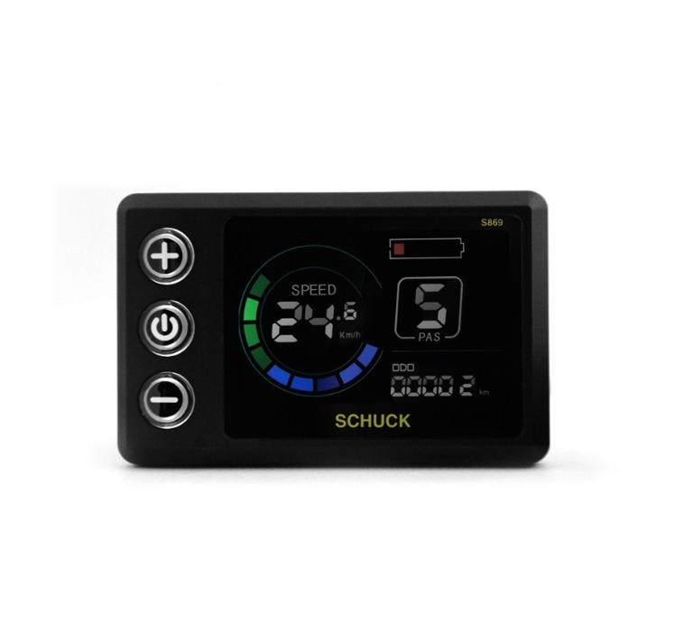 E-Bike Compatible S869 Smart LCD Color Screen with light wire 5PIN+2PIN SM plug.