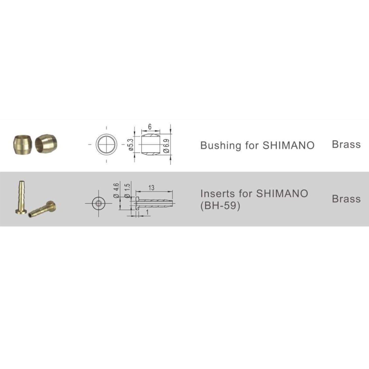 Alligator Shimano Hydraulic Disc Brake Brass Compression Olive & Needle Inserts