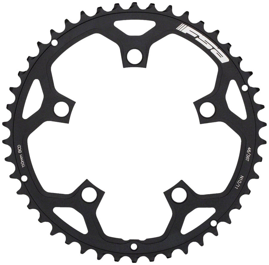 Full Speed Ahead Tempo Pro Road Chainring – 46t, 110mm BCD, 5-Bolt, Steel, 8/9/1