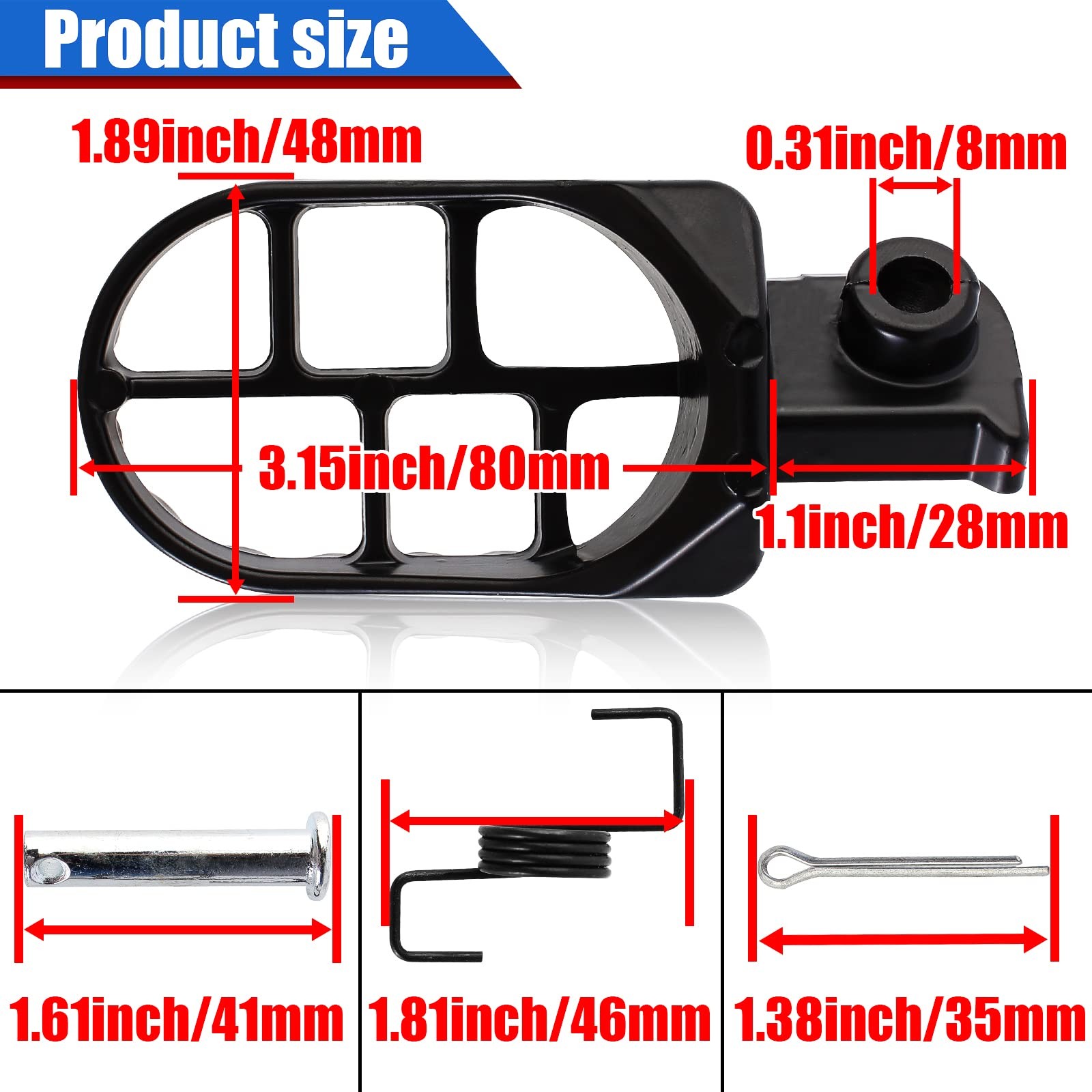 YOFMOO Foot Pegs Rest Footrest Footpegs for XR50 XR50R XR70 XR70R XR80 black