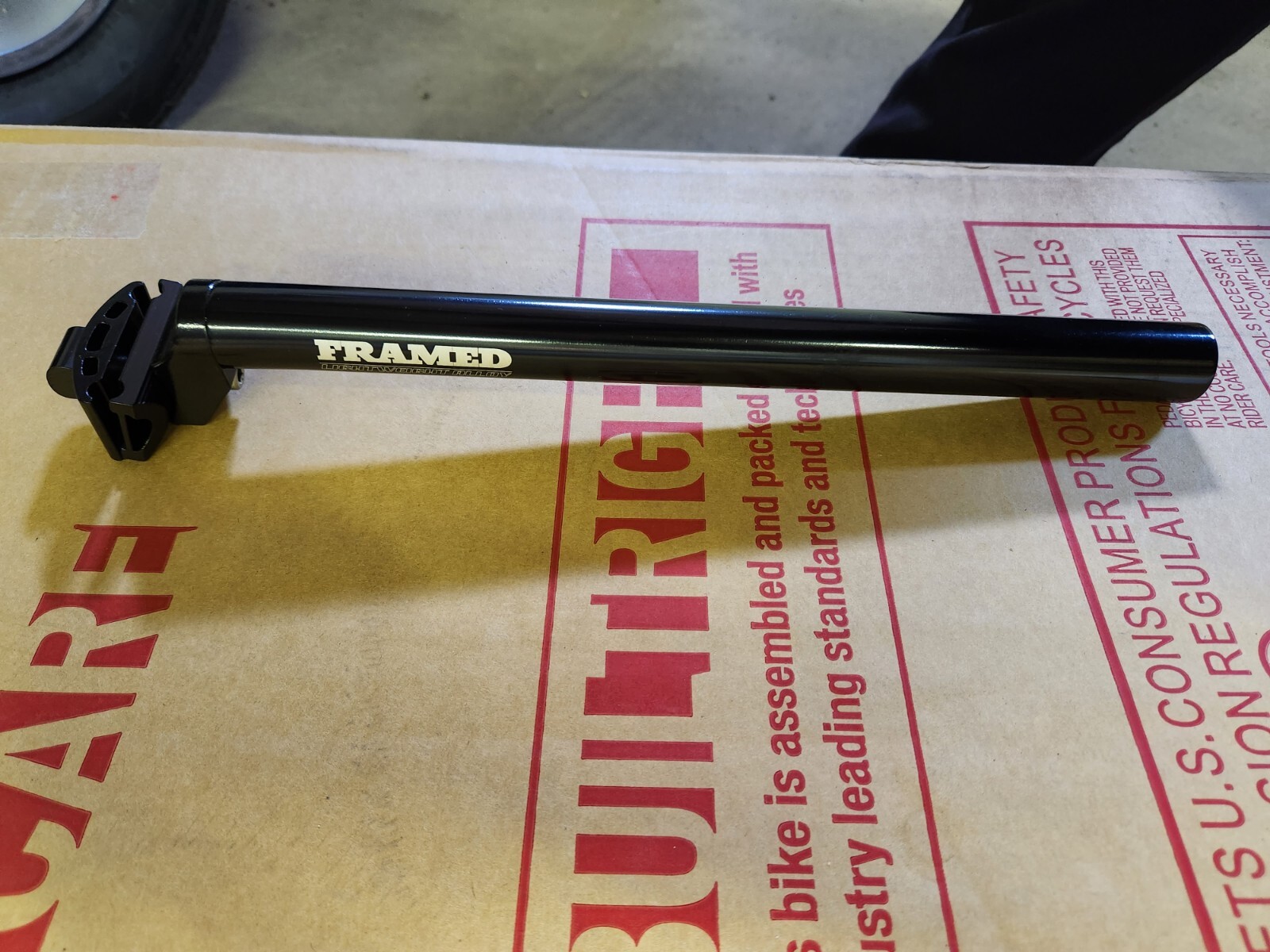 New Framed 27.2 x 350 mm Aluminum Gloss Black Seat Post MTB Fat 10.2 oz