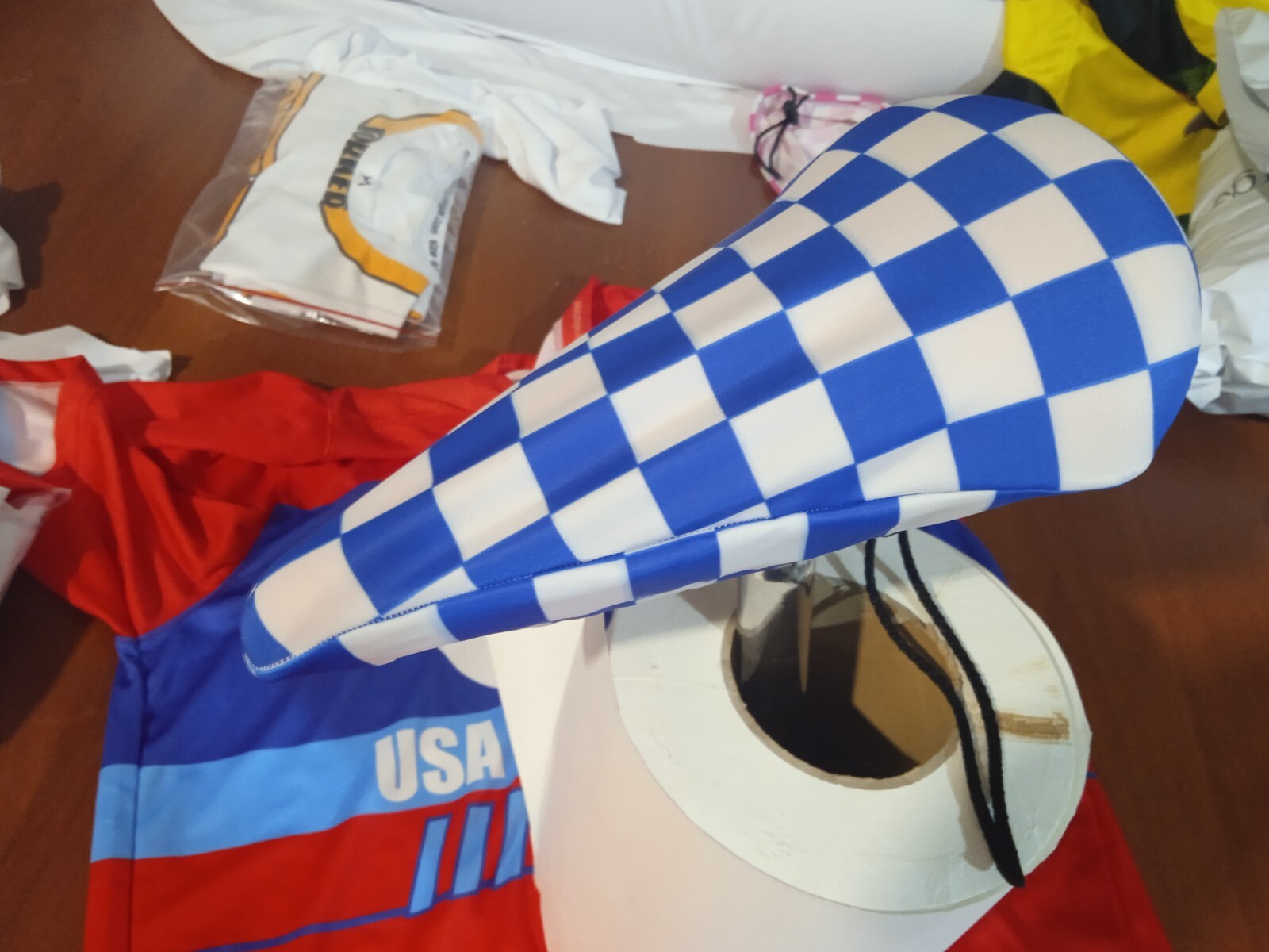 BMX Bicycle Seat Cover Vintage Van Max Bike Saddle Cover Old School Checked Blue