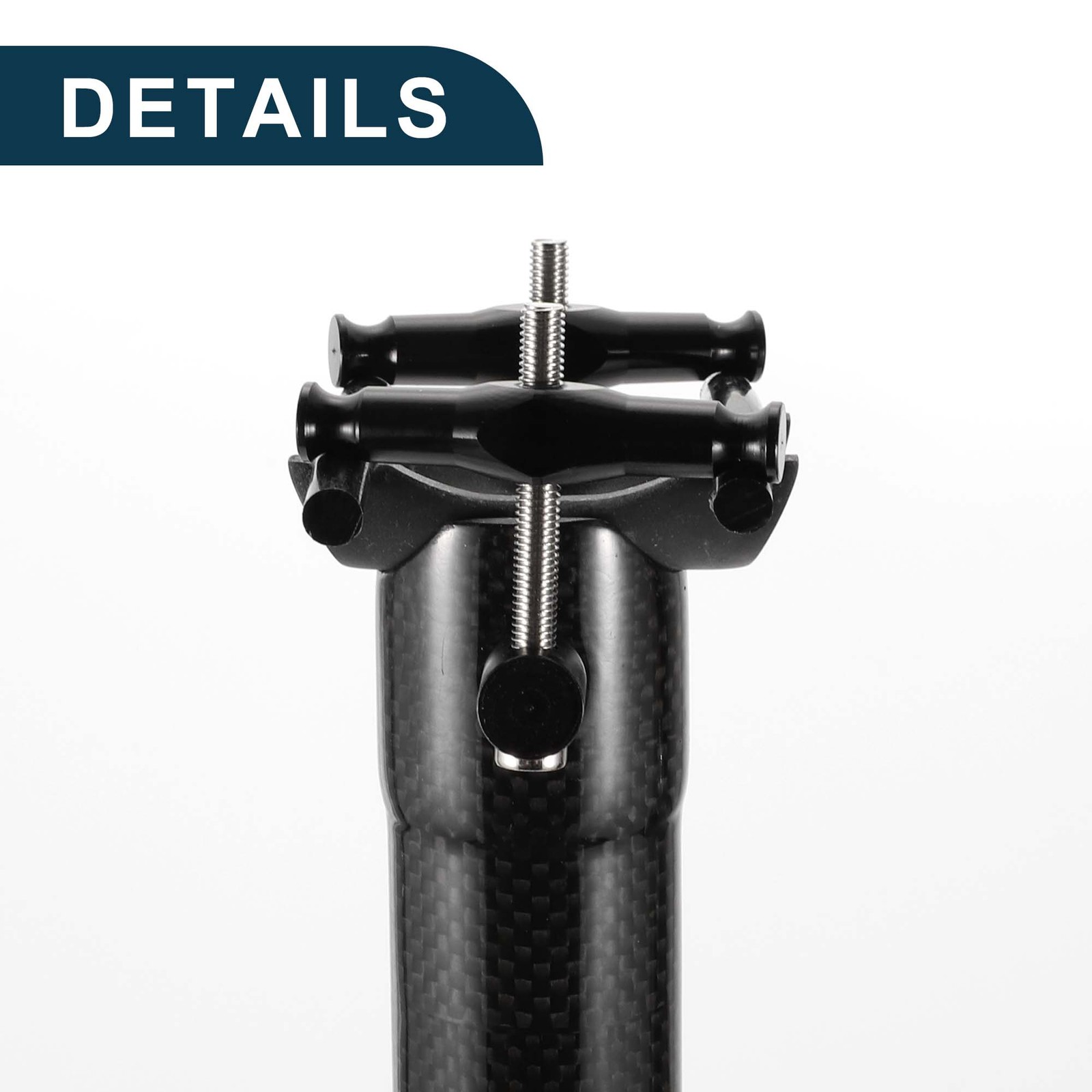 Bike Suspension Seatpost 33.9x400mm Saddle Post Seat Gloss Black Carbon Fiber