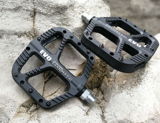Nylon fiber Road MTB Mountain Bike Bicycle Pedal 3 Bearing Flat Pedals Black